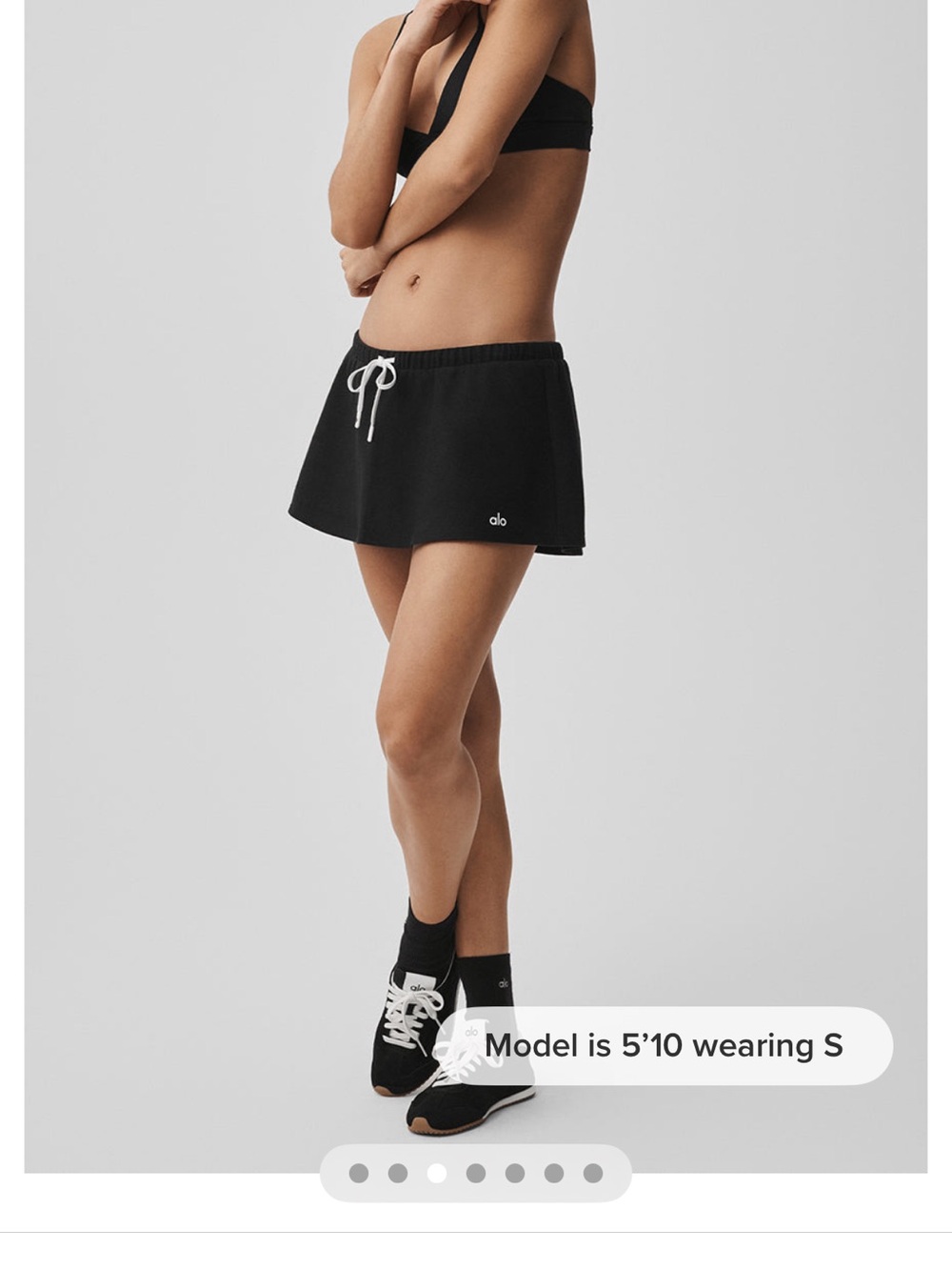 ALO Yoga Black Mini Skirt with Drawstring